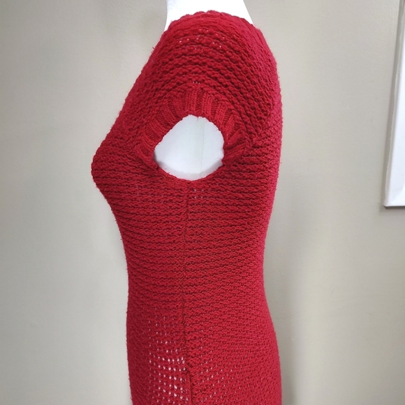 Bodycon Sweater Dress in Red - Picture 8 of 13
